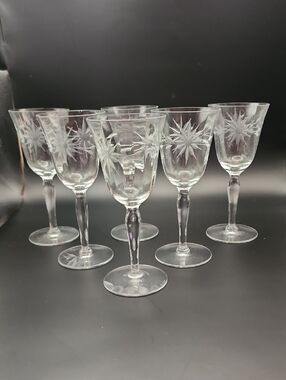 MCM Atomic Starburst  Sunburst Cordial Glasses Set of 6